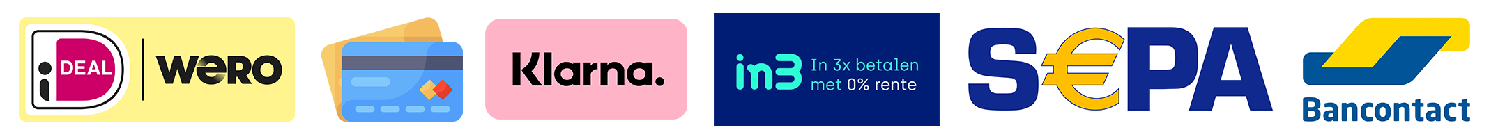 iDEAL, Visa, Mastercard, Bancontact